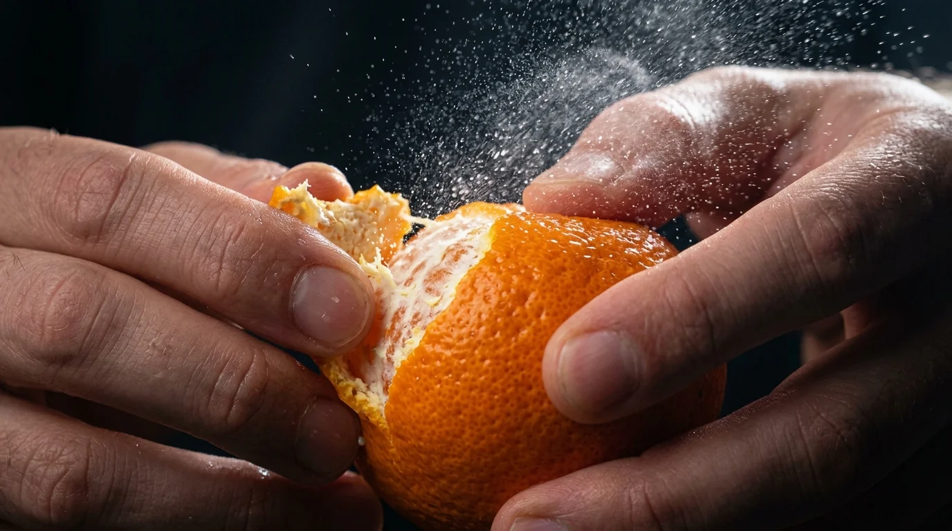 При очистке мандарина в воздух высвобождается лимонен — летучее вещество, стимулирующее выработку эндорфинов.